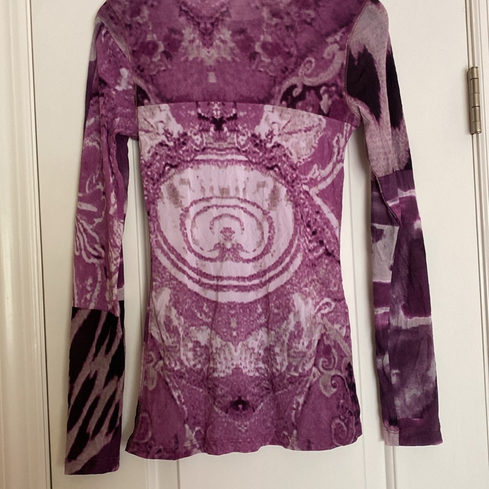 Karen Kane Very Stretchy Pink Purple Print Top NeverUsed - Picture 9 of 16